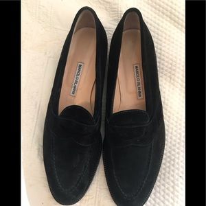 Manolo Blahnik black suede loafer Size 40